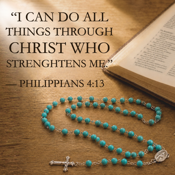 Graced Cyan Alloy Rosary
