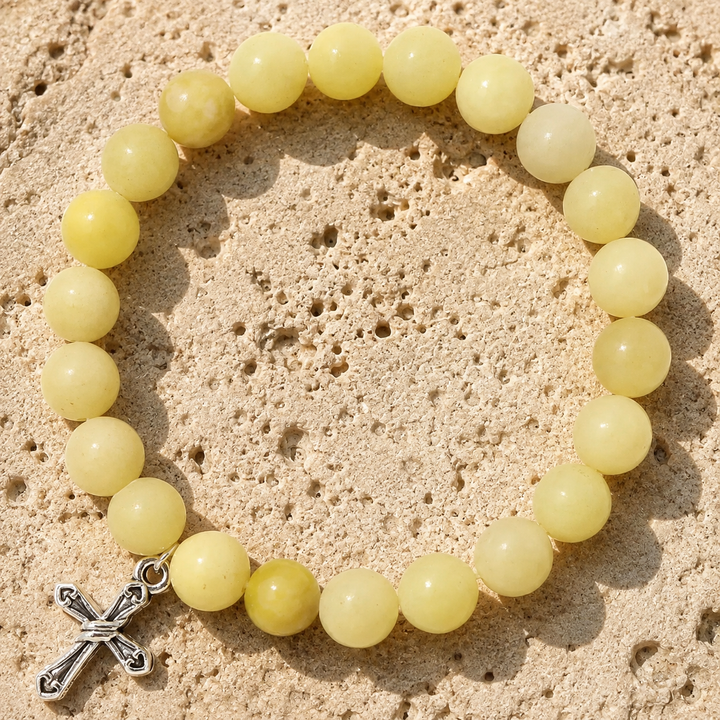 Believer Yellow Stone Cross Bracelet
