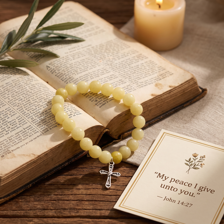 Believer Yellow Stone Cross Bracelet