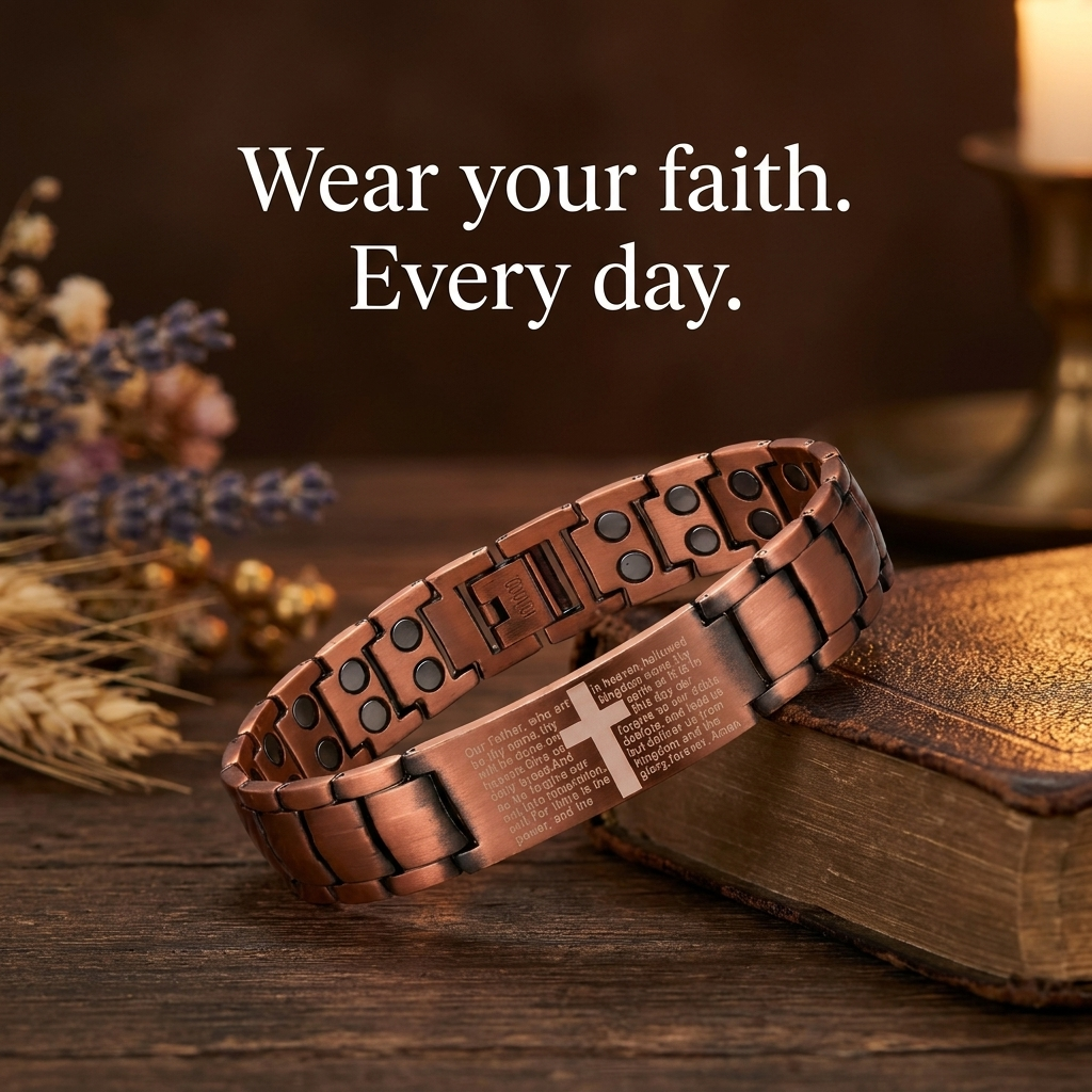 Blessed Cross Copper Bracelet