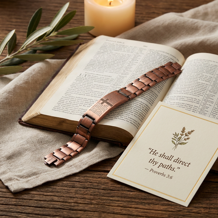 Blessed Cross Copper Bracelet