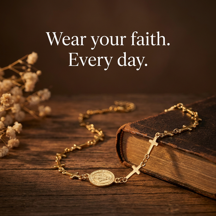 Blessed Cross Link Bracelet