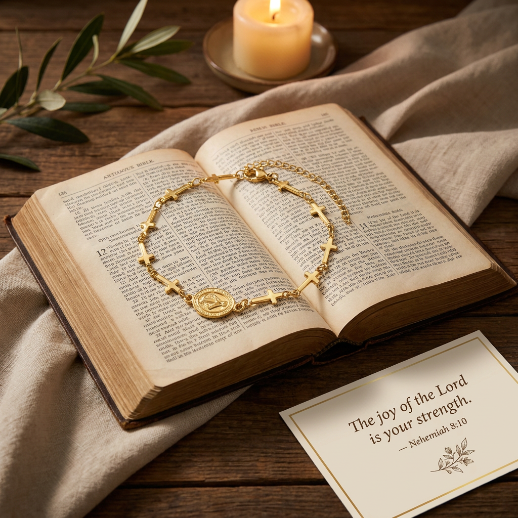 Blessed Cross Link Bracelet
