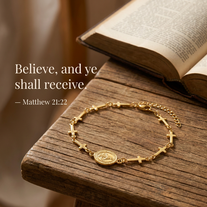 Blessed Cross Link Bracelet