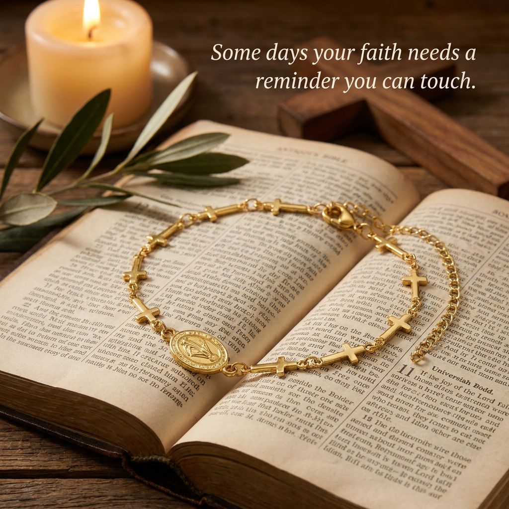 Blessed Cross Link Bracelet