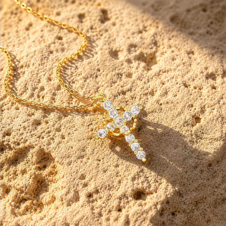 Blessed Crystal Cross Necklace