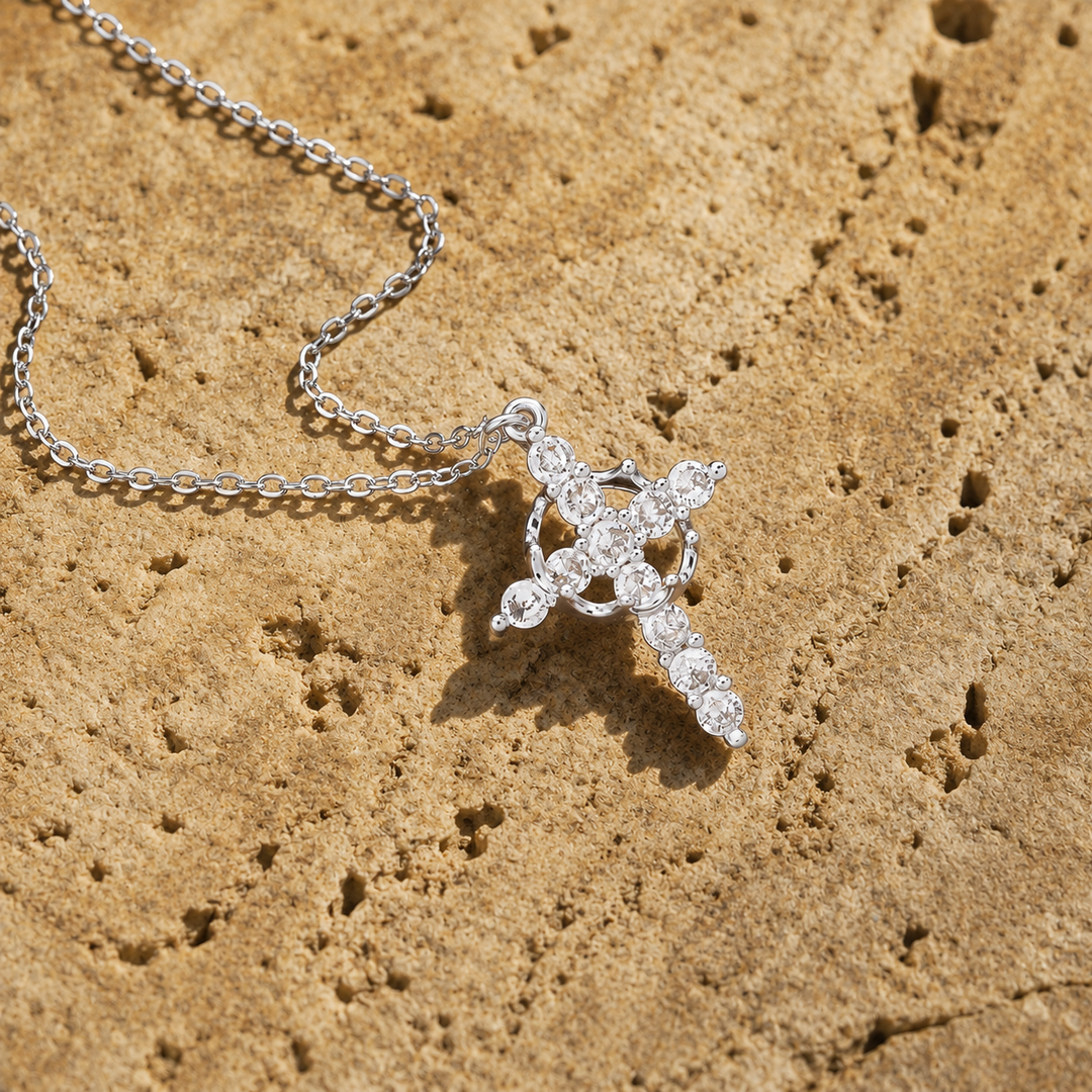 Blessed Crystal Cross Necklace