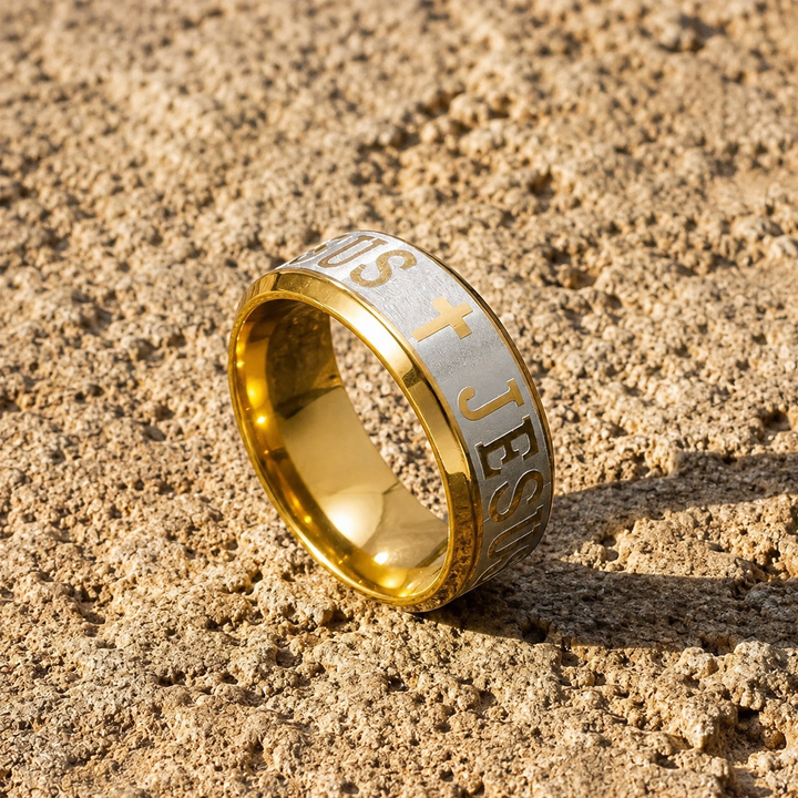 Blessed Jesus Cross Band Ring