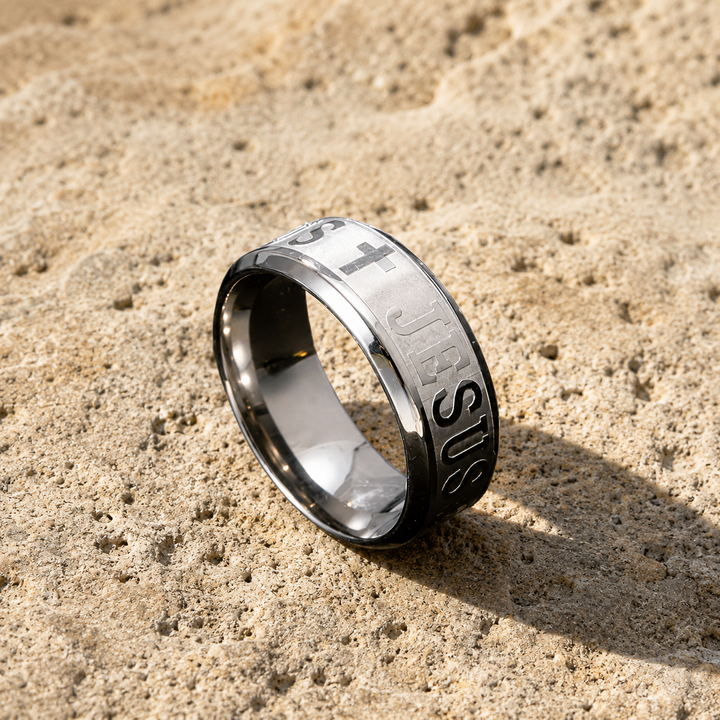 Blessed Jesus Cross Band Ring