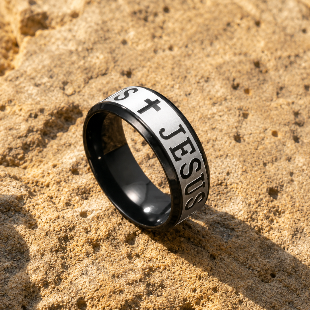 Blessed Jesus Cross Band Ring