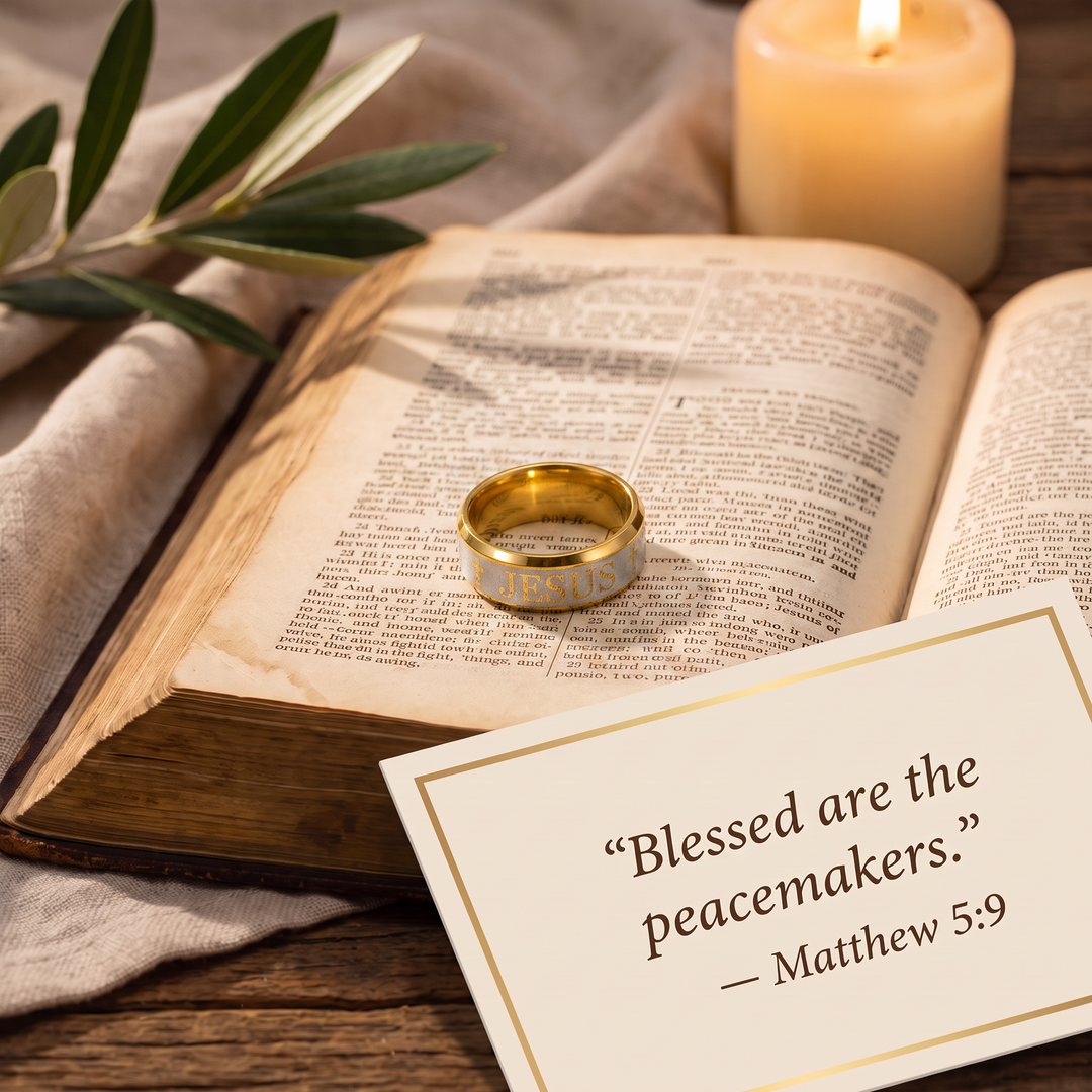 Blessed Jesus Cross Band Ring