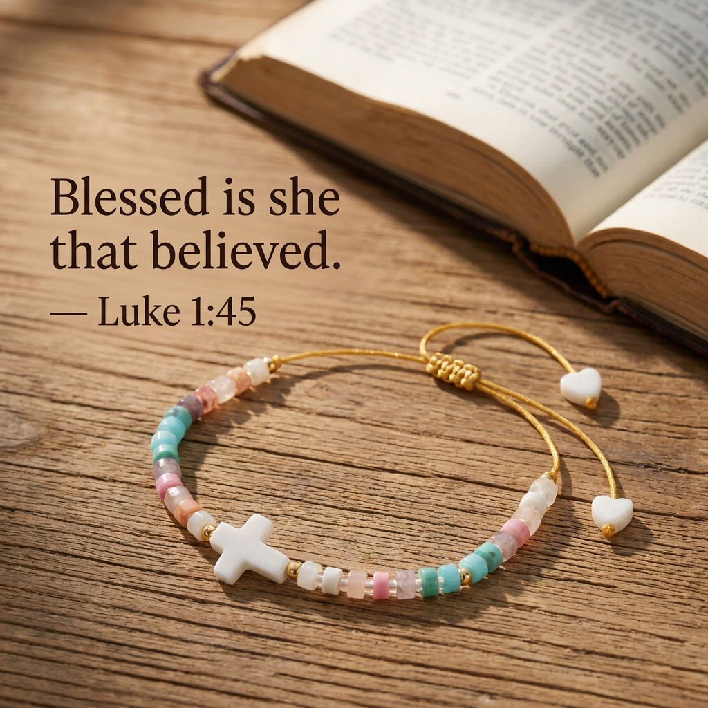 Blessed Pastel Cross Beaded Bracelet