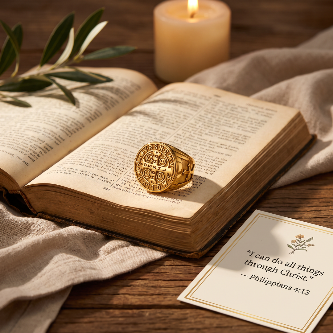Blessed Saint Benedict Signet Ring