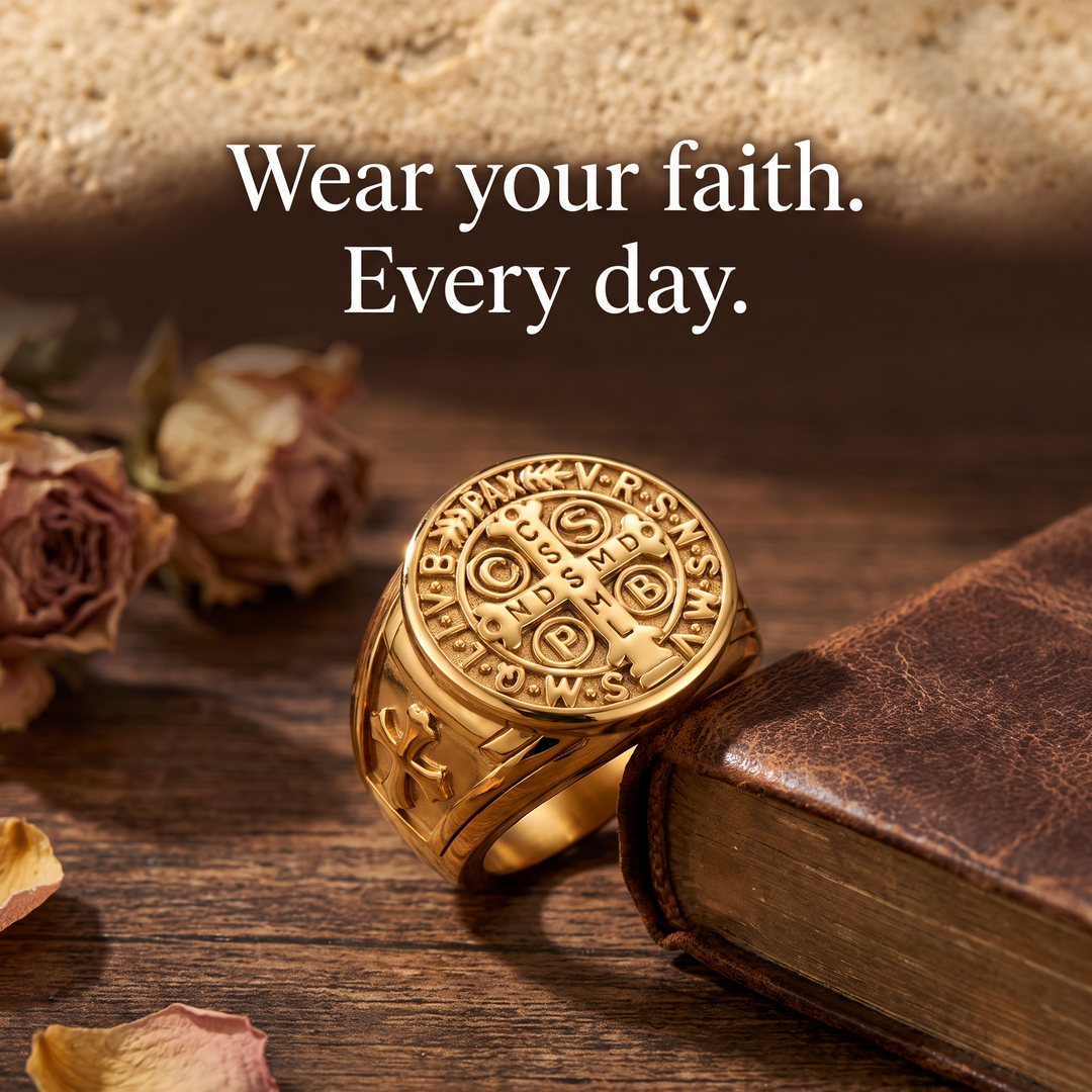 Blessed Saint Benedict Signet Ring