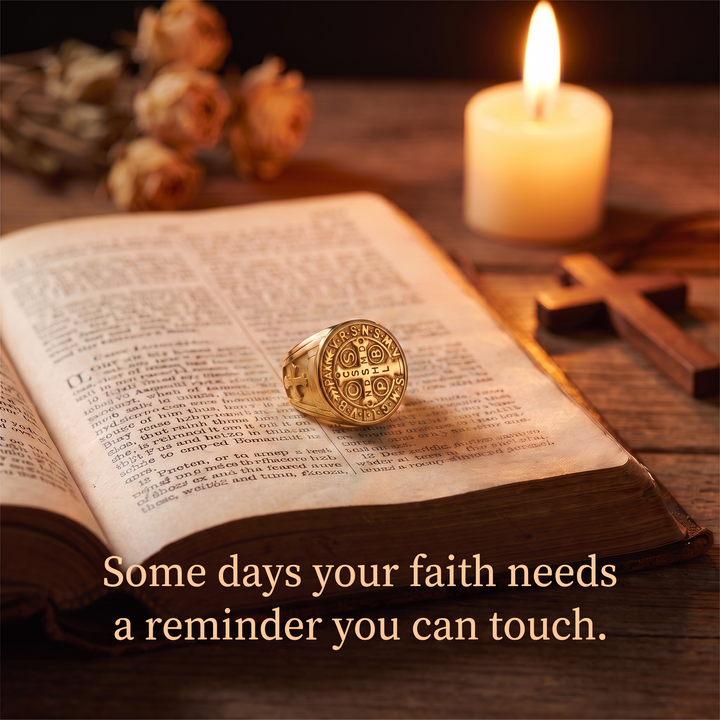 Blessed Saint Benedict Signet Ring