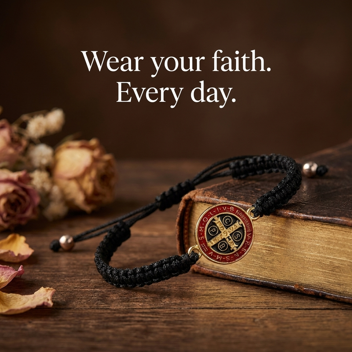 Blessed Saint Benedict Woven Bracelet