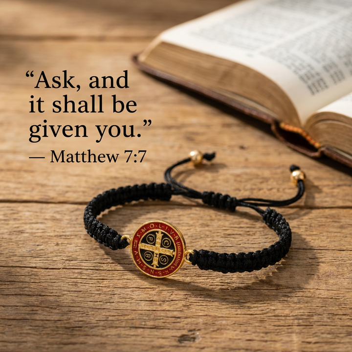 Blessed Saint Benedict Woven Bracelet