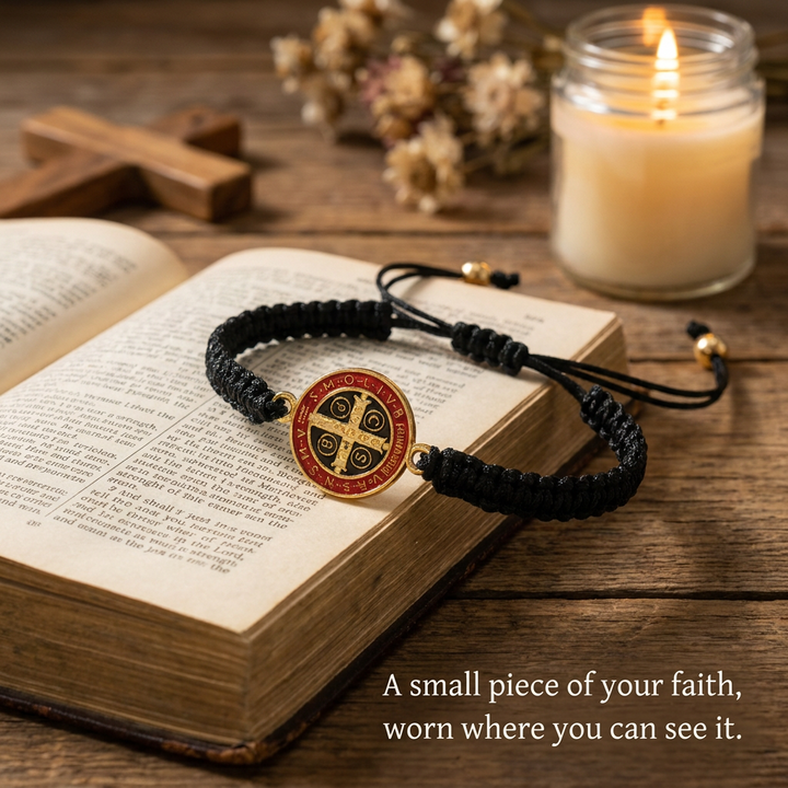 Blessed Saint Benedict Woven Bracelet