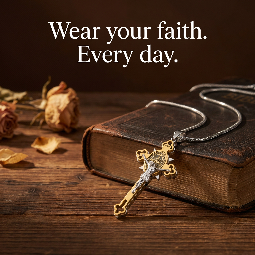 Blessed St Benedict Crucifix Necklace