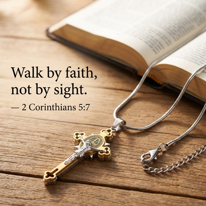 Blessed St Benedict Crucifix Necklace