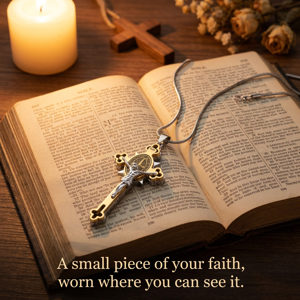 Blessed St Benedict Crucifix Necklace