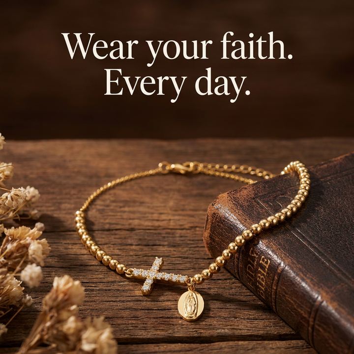 Divine Cross Beaded Bracelet