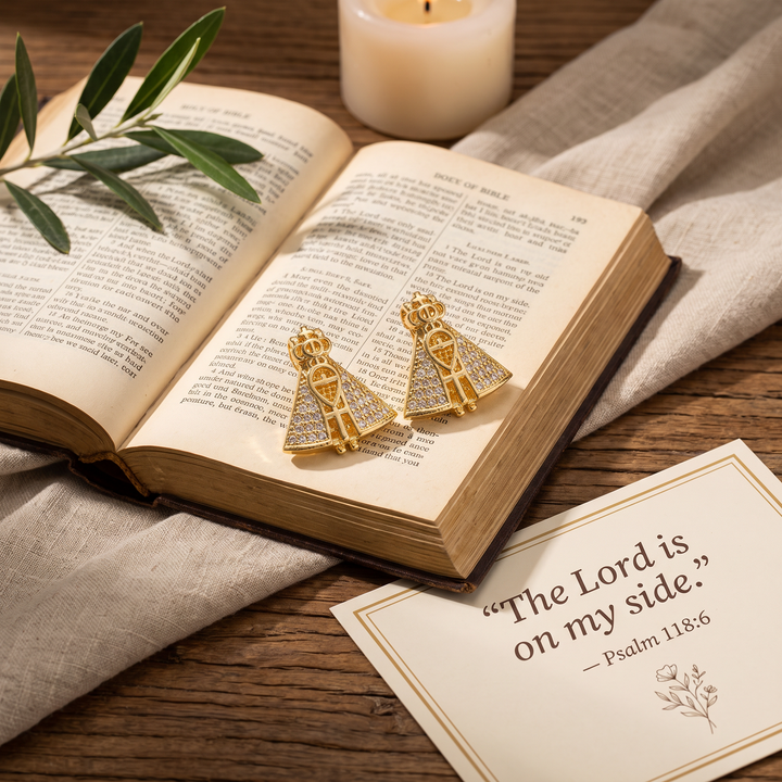 Divine Crowned Mary Earrings