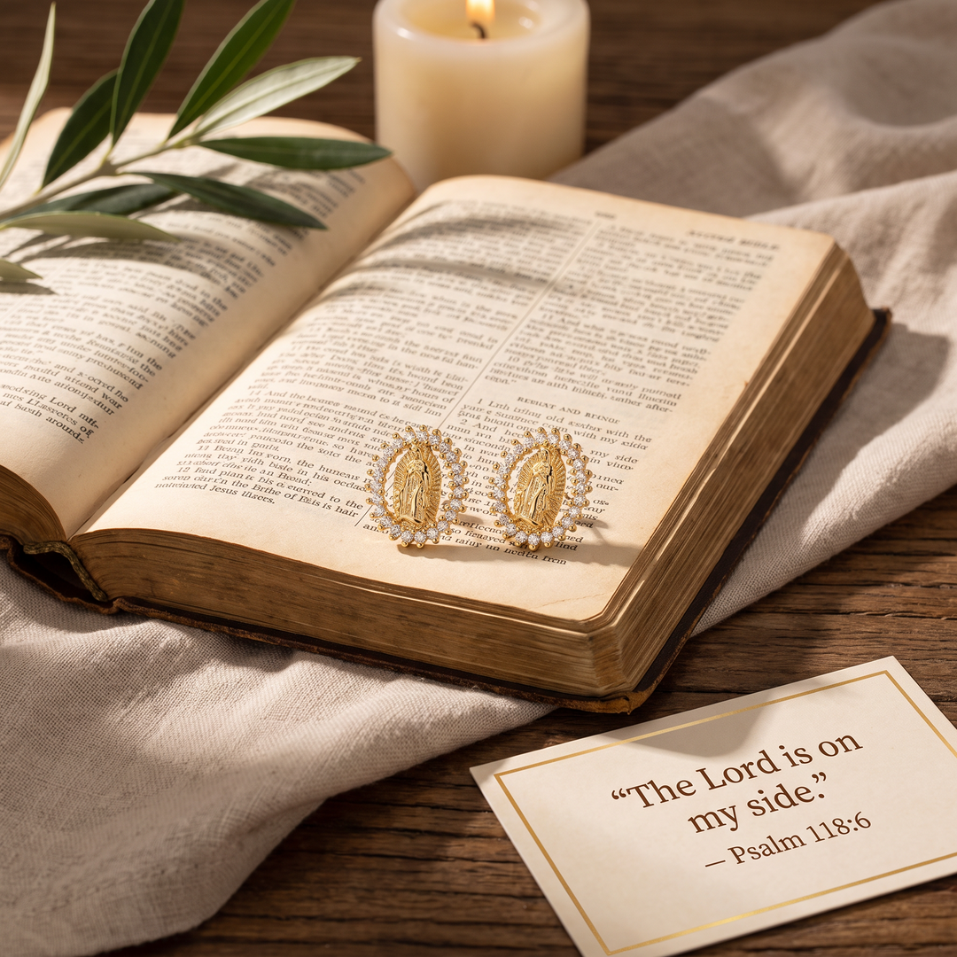 Divine Guadalupe Halo Stud Earrings