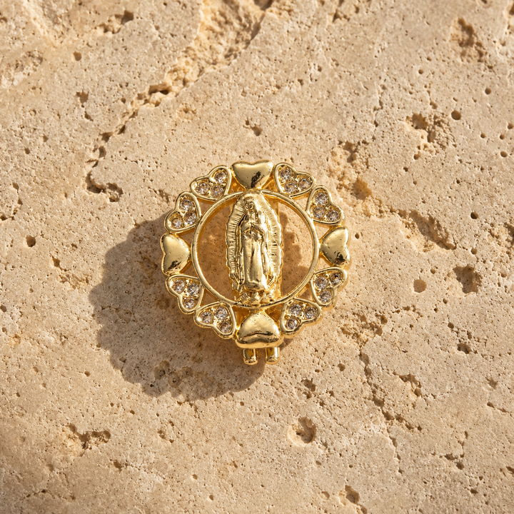 Divine Guadalupe Heart Earrings