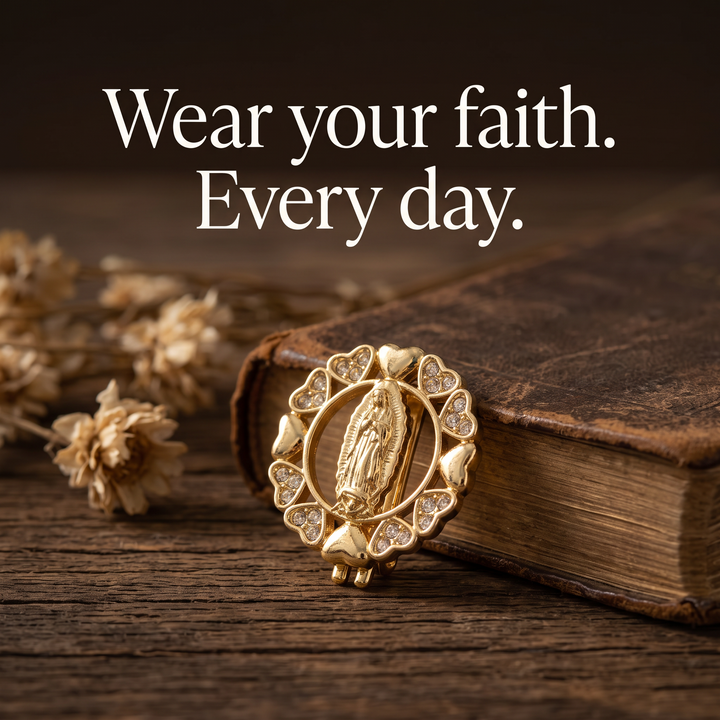 Divine Guadalupe Heart Earrings