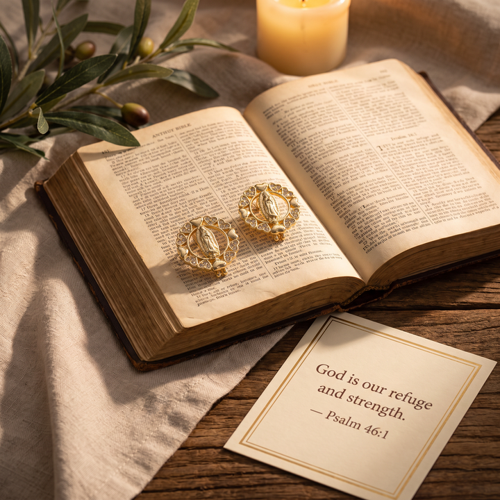 Divine Guadalupe Heart Earrings