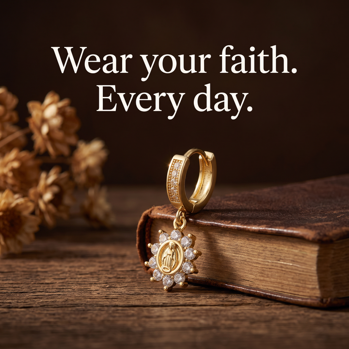 Divine Guadalupe Hoop Earrings