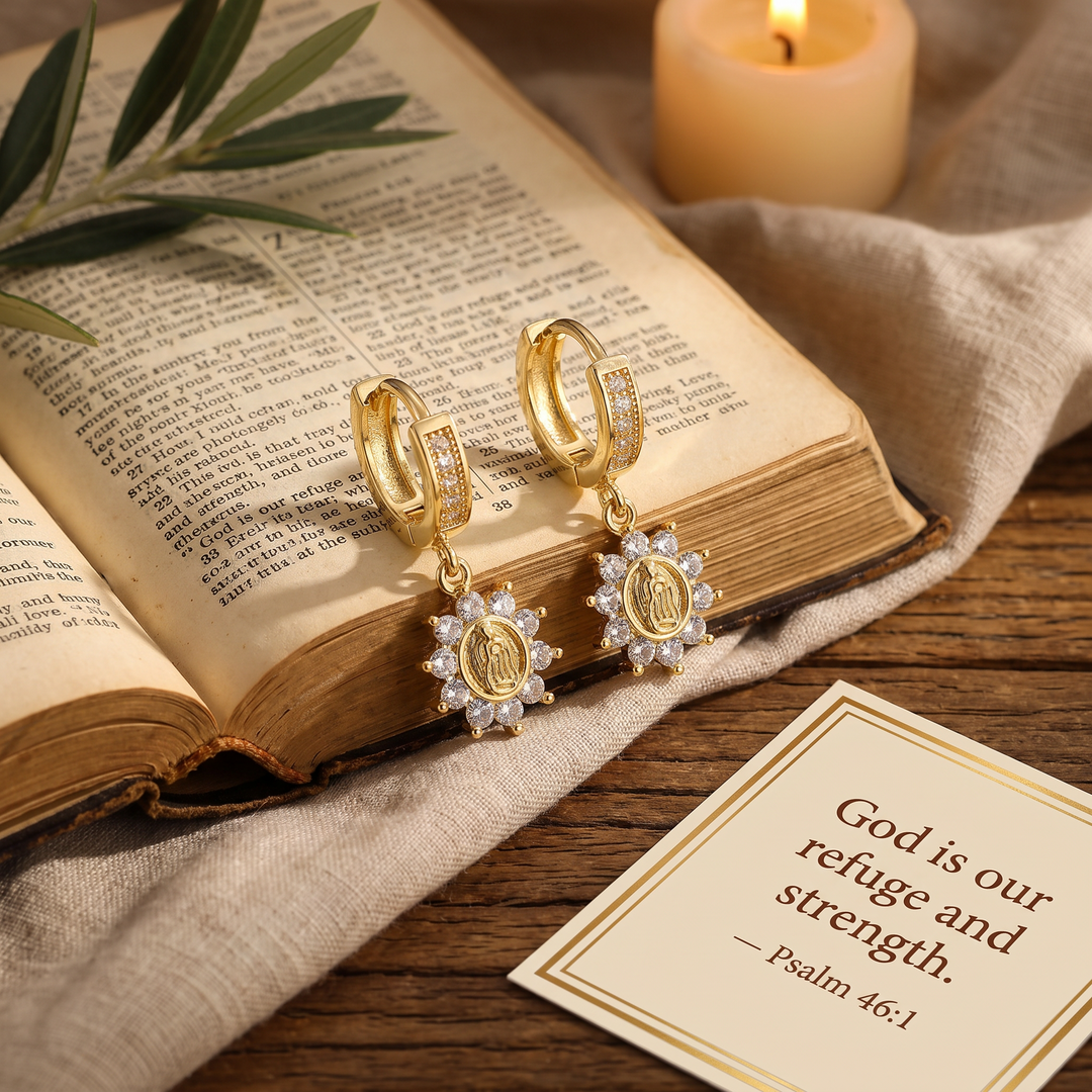 Divine Guadalupe Hoop Earrings