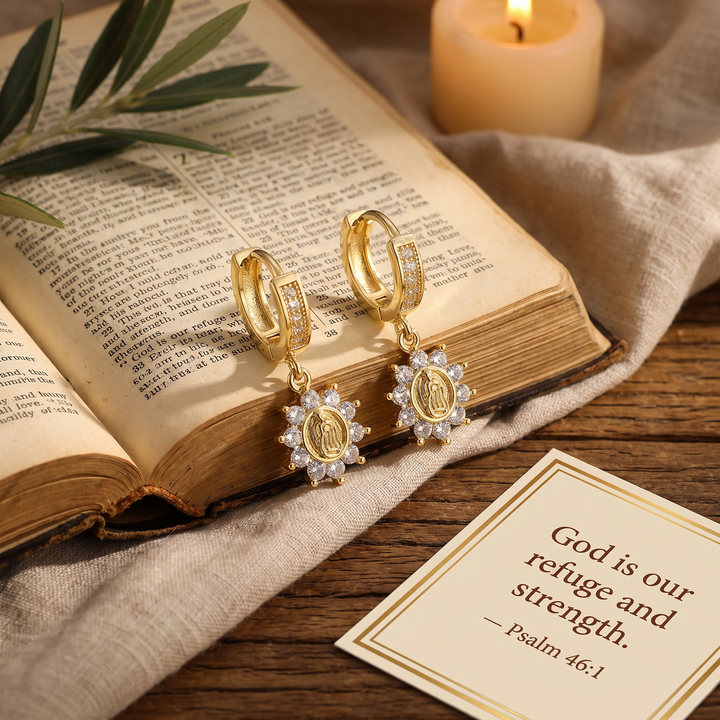 Divine Guadalupe Hoop Earrings
