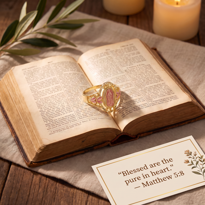 Divine Guadalupe Rose Gold Ring