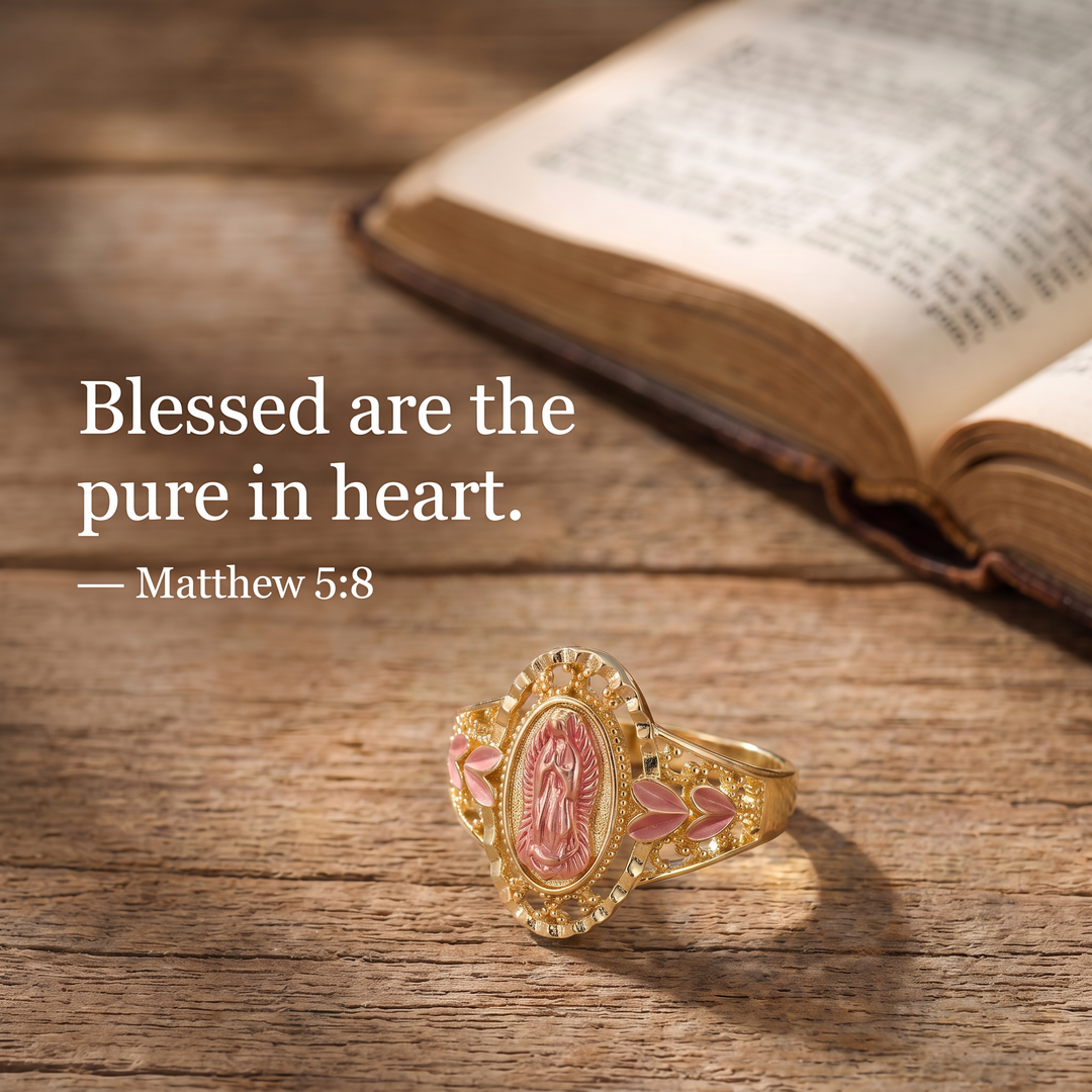 Divine Guadalupe Rose Gold Ring