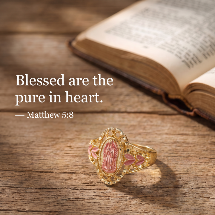 Divine Guadalupe Rose Gold Ring