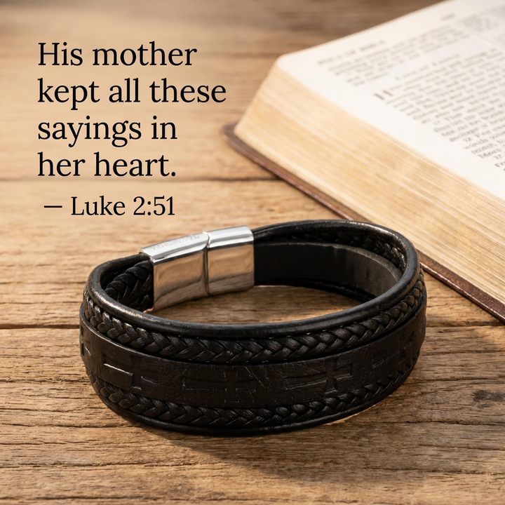 Eternal Cross Leather Bracelet