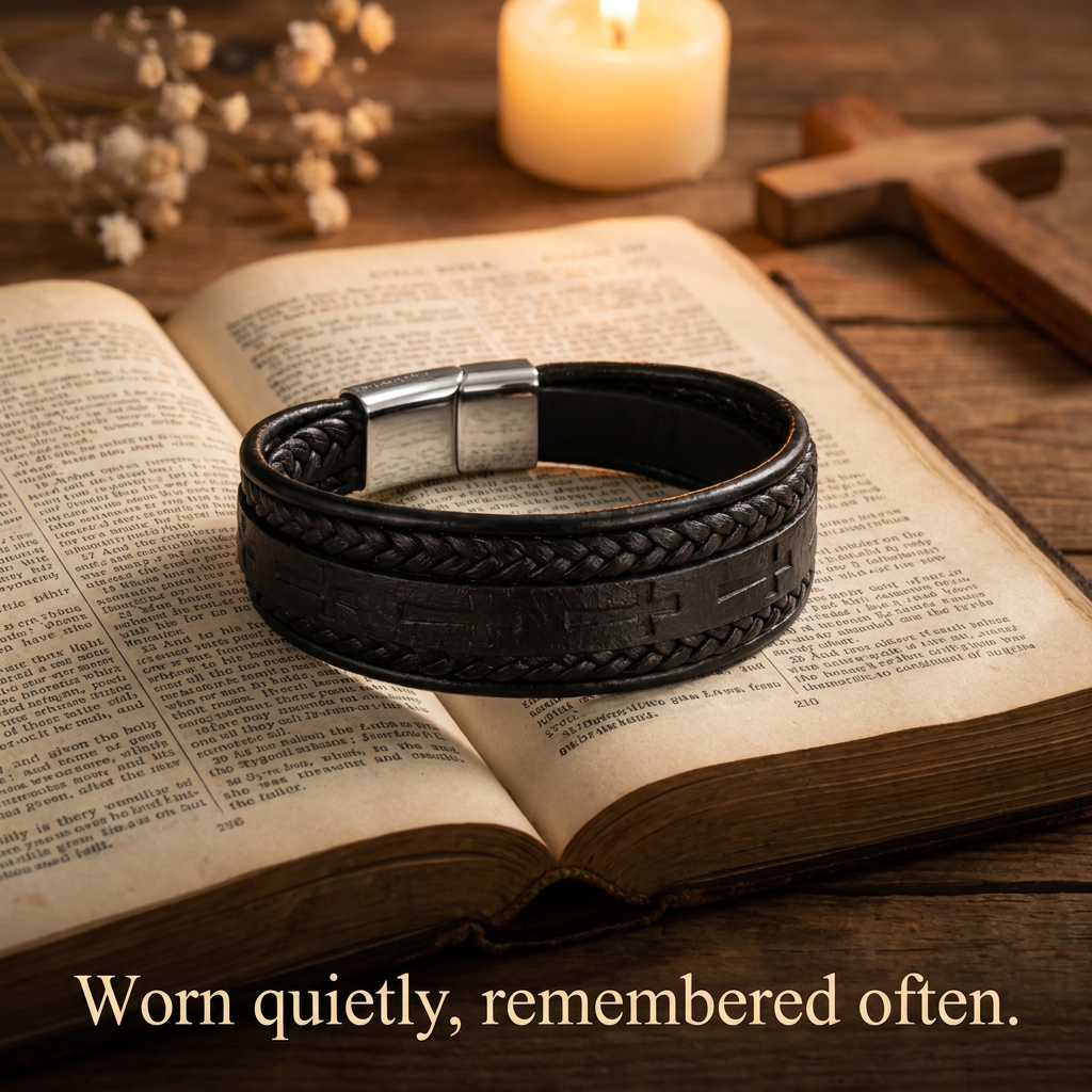 Eternal Cross Leather Bracelet