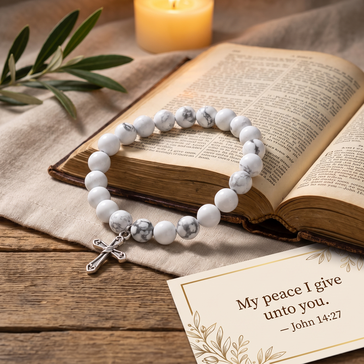 Eternal Faith Beaded Cross Bracelet