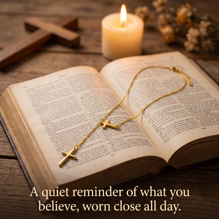 FREE TODAY: Sacred Double Cross Necklace