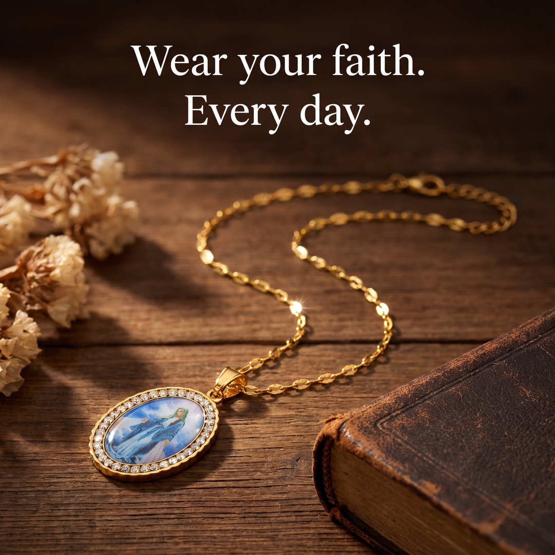 FREE TODAY: Sacred Virgin Mary Pendant Necklace