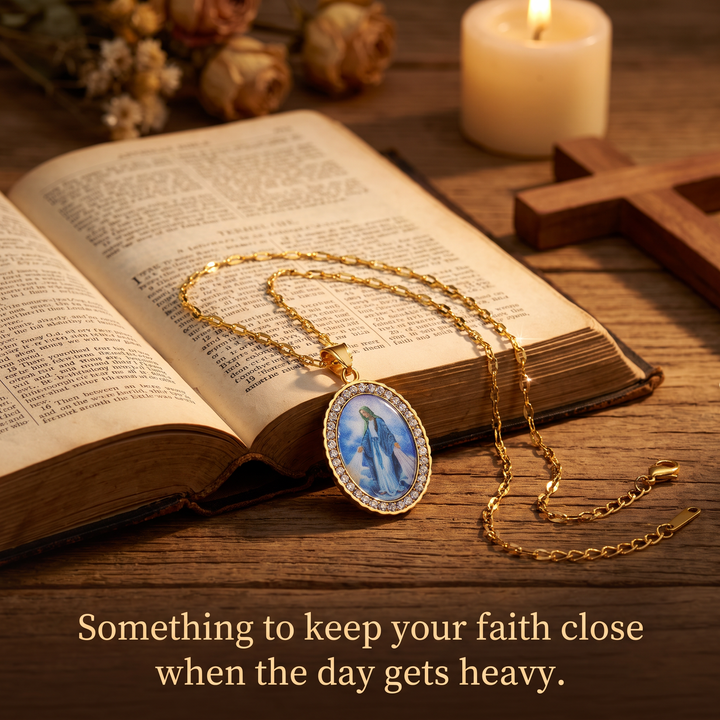 FREE TODAY: Sacred Virgin Mary Pendant Necklace