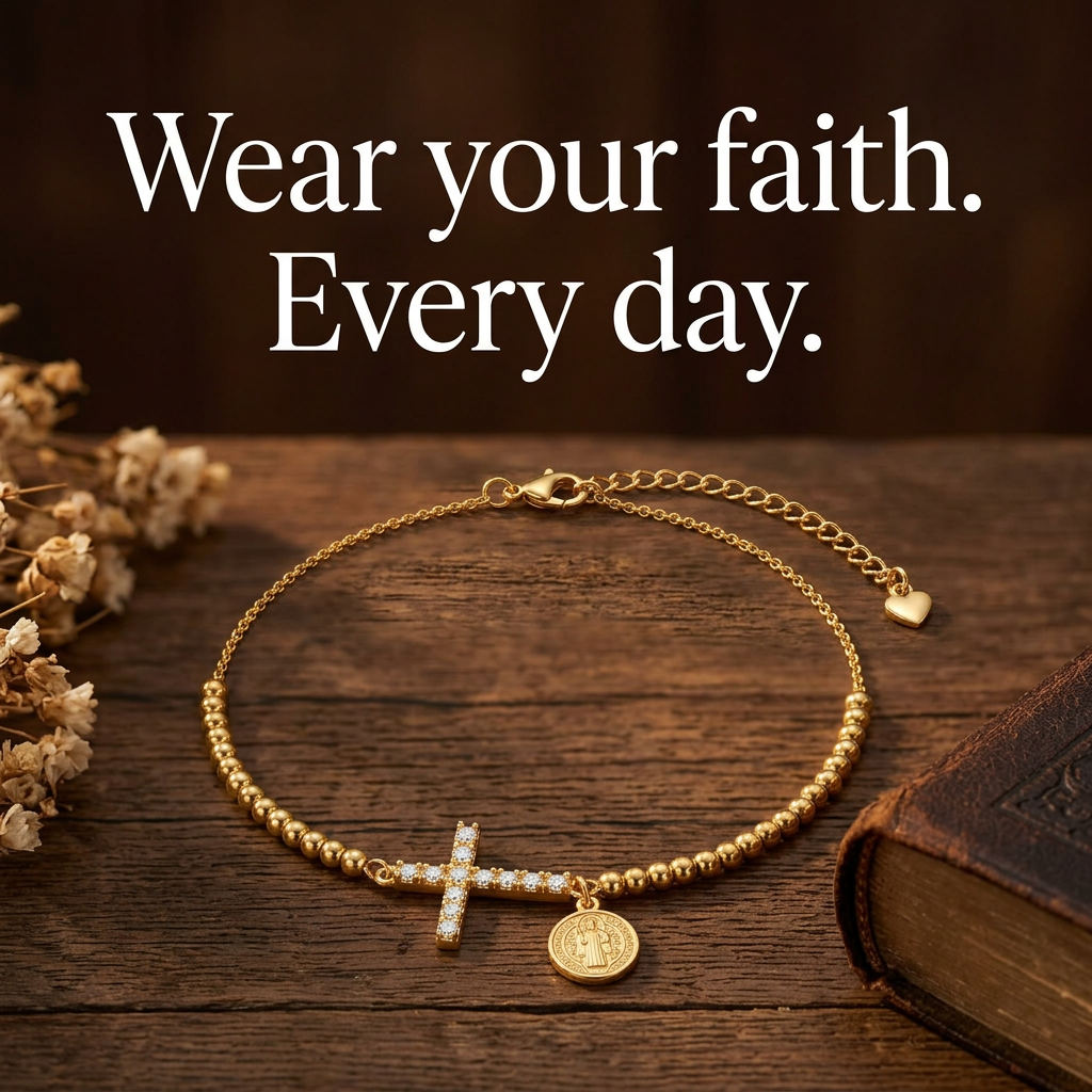 Faith Cross Medal Bracelet