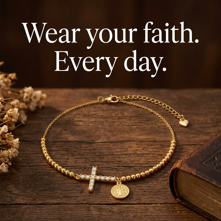 Faith Cross Medal Bracelet