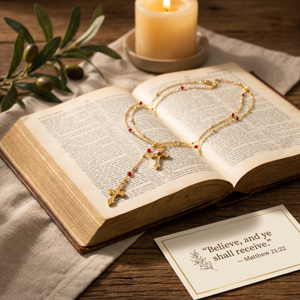 Faithful Cross Lariat Necklace