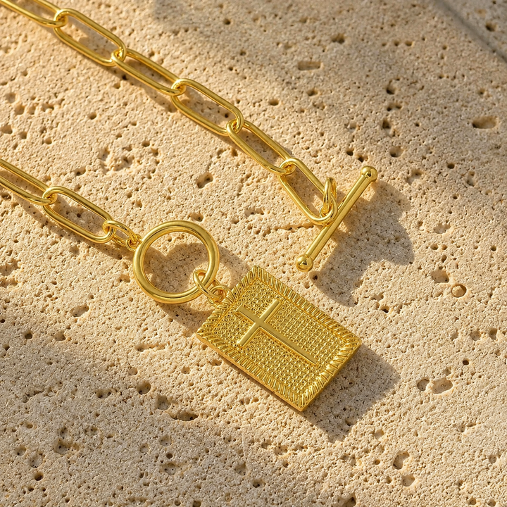 Faithful Cross Tag Necklace