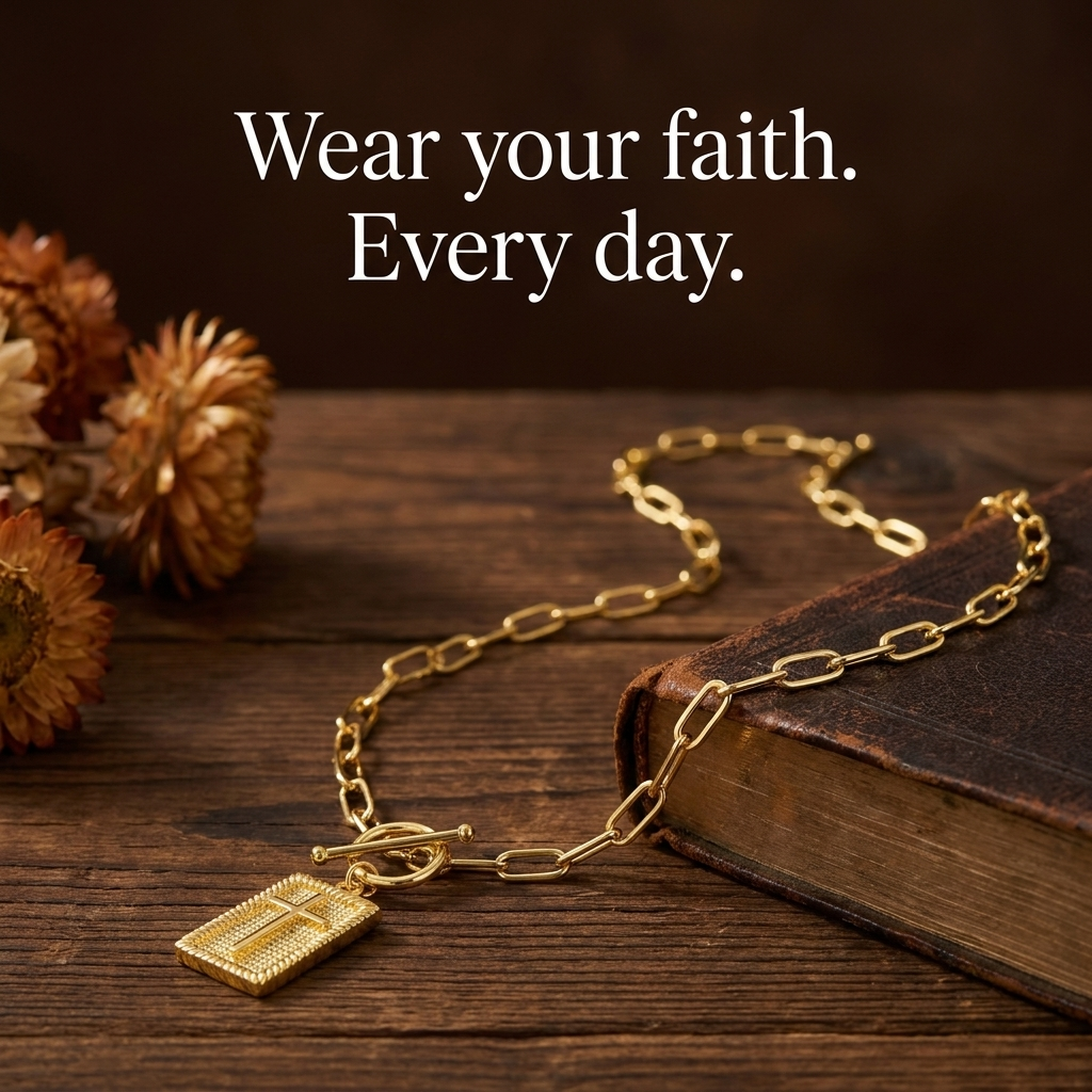 Faithful Cross Tag Necklace