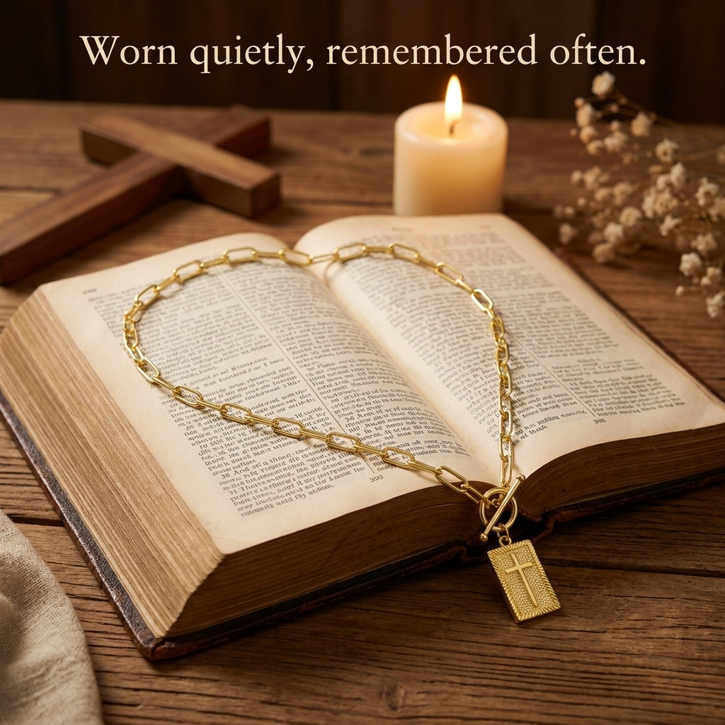 Faithful Cross Tag Necklace