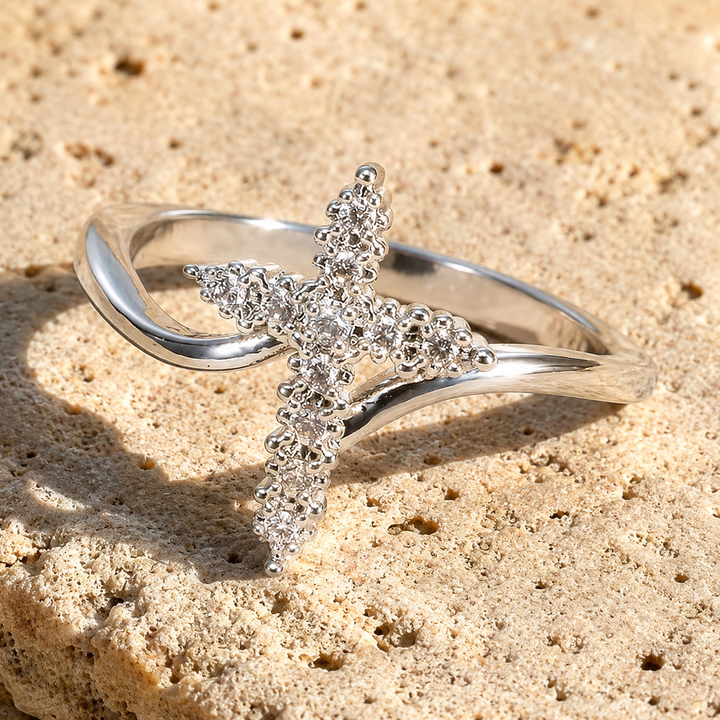 Grace Crystal Cross Ring